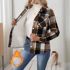 Checkered Fleece-Lined Shacket with Chest Pockets