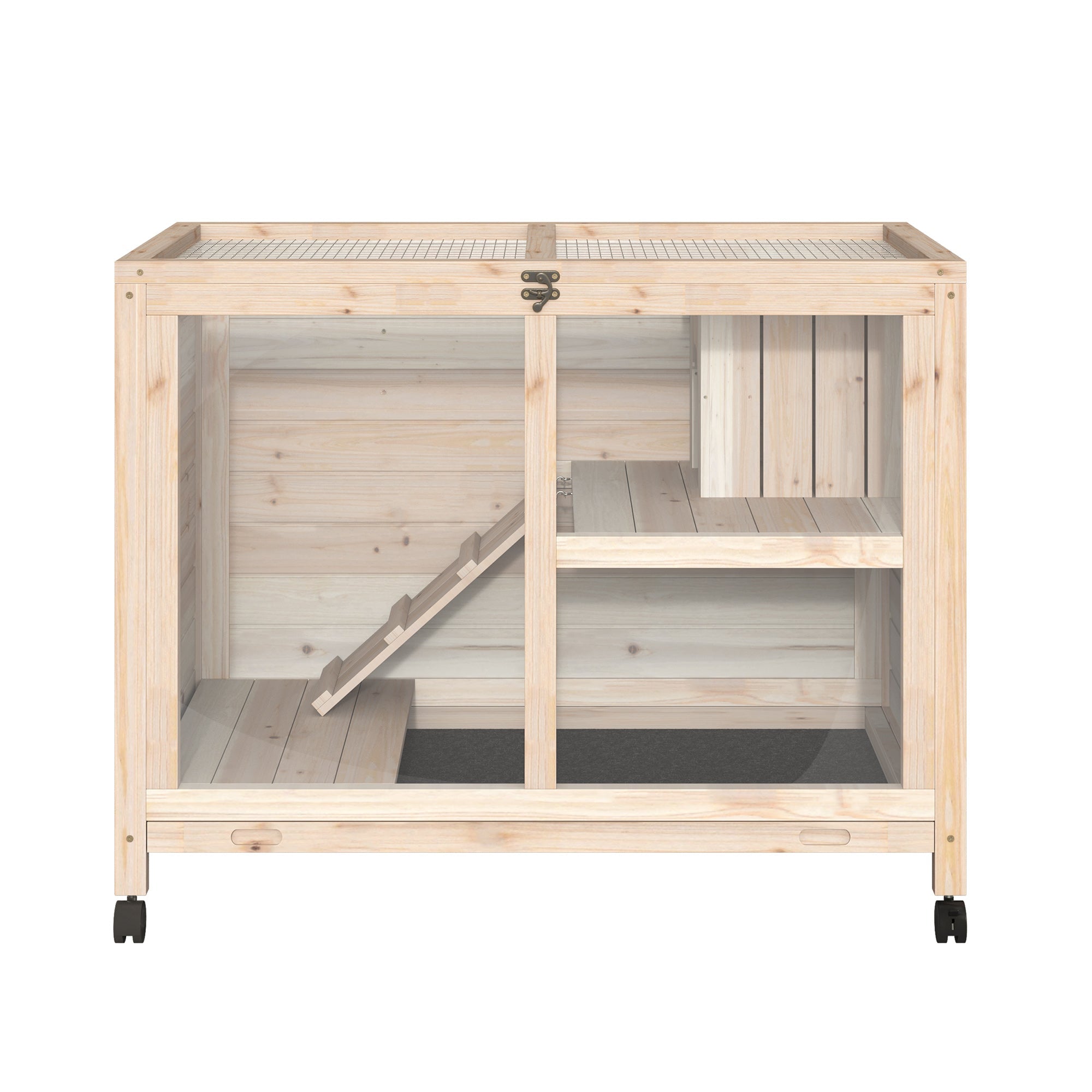 PawHut Indoor Rabbit Hutch with Wheels