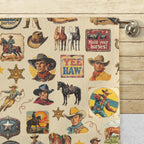 Baha Ranch Vintage Cowboy Set of 4 Kitchen Dish Towels Made in America