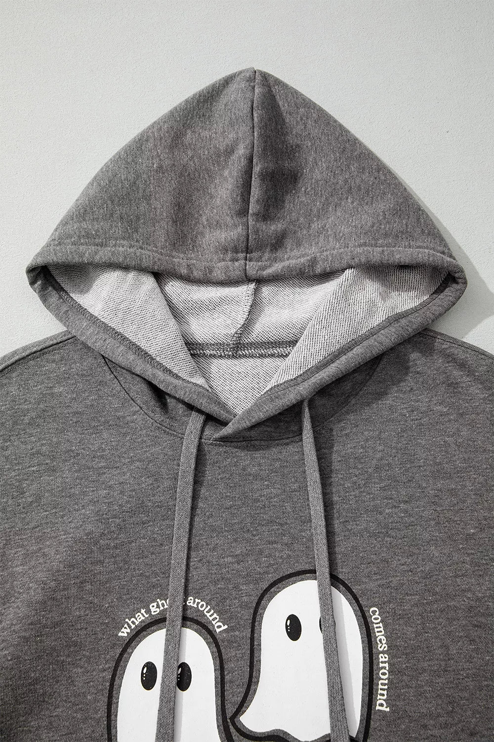 Halloween Ghost Print Mineral Wash Oversize Hoodie