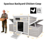 Large Wooden Chicken Coop Outdoor Hen House with Nesting Boxes