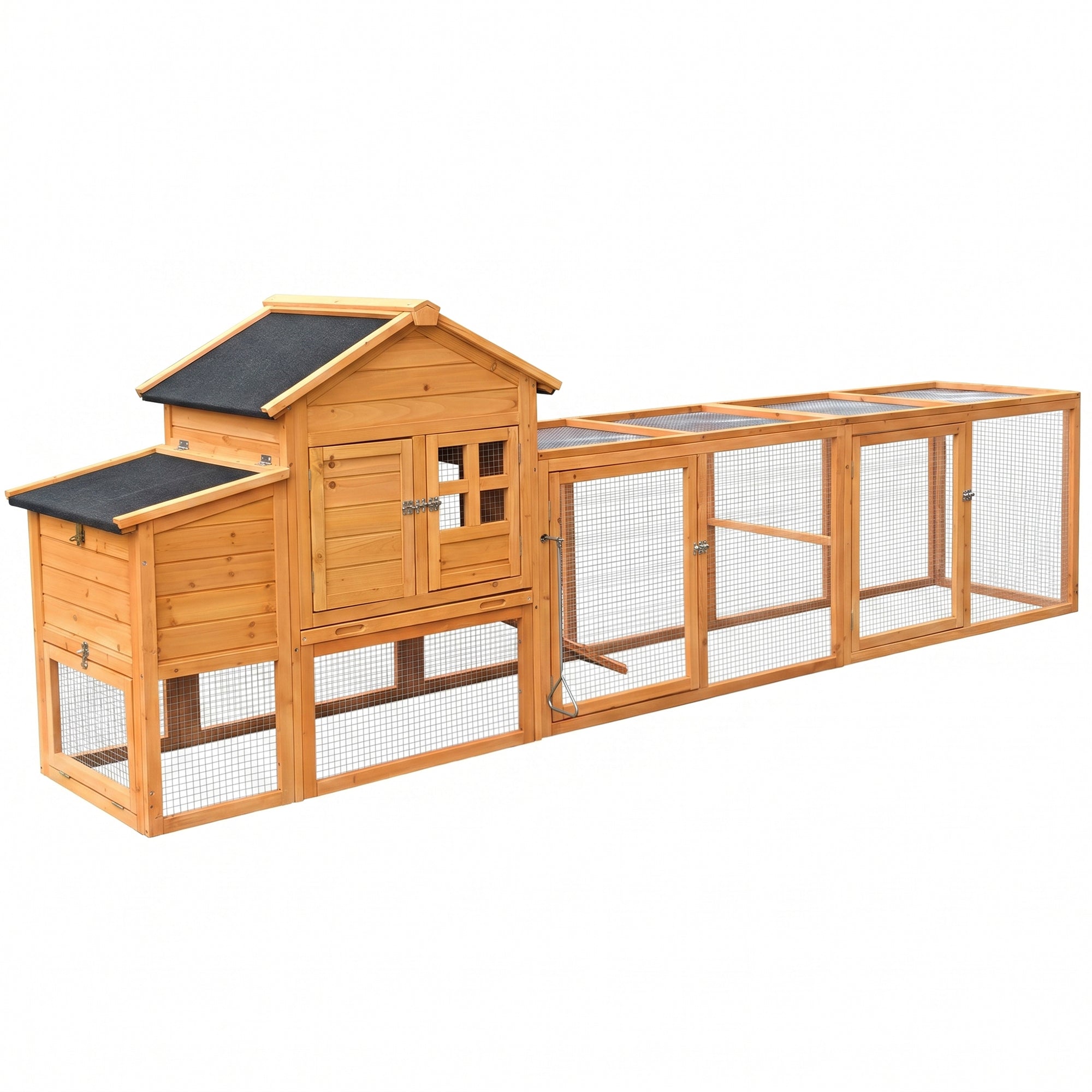 Large Chicken Coop with Nest Box and Run
