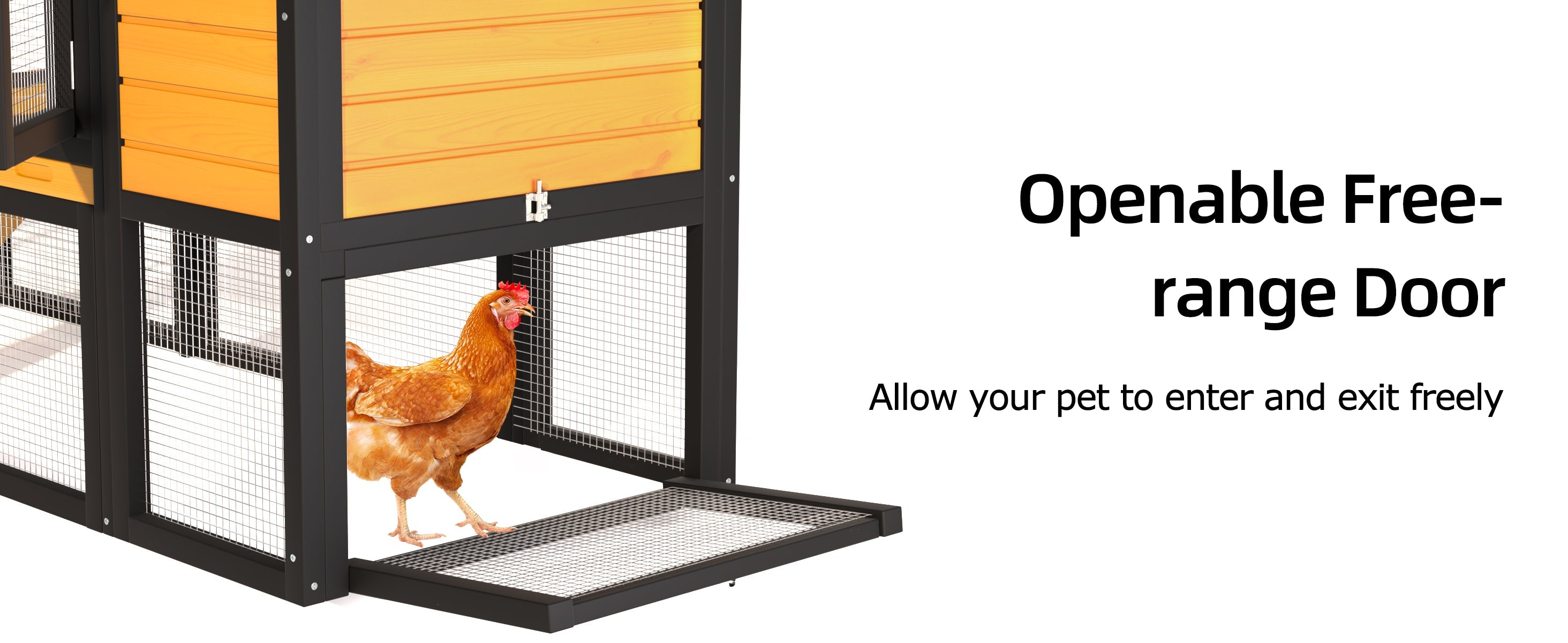 119.5" Outdoor Wooden Chicken Coop with Run