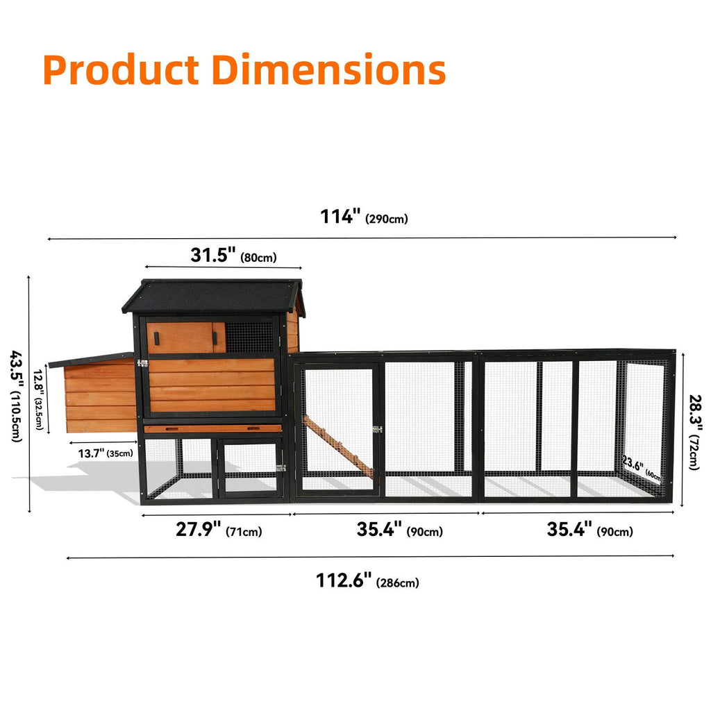 Chicken Coop With Run And Nesting Box