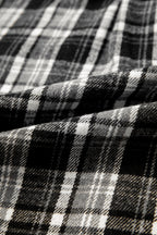Plus Size Plaid Chest Pocket Long Sleeve Shacket