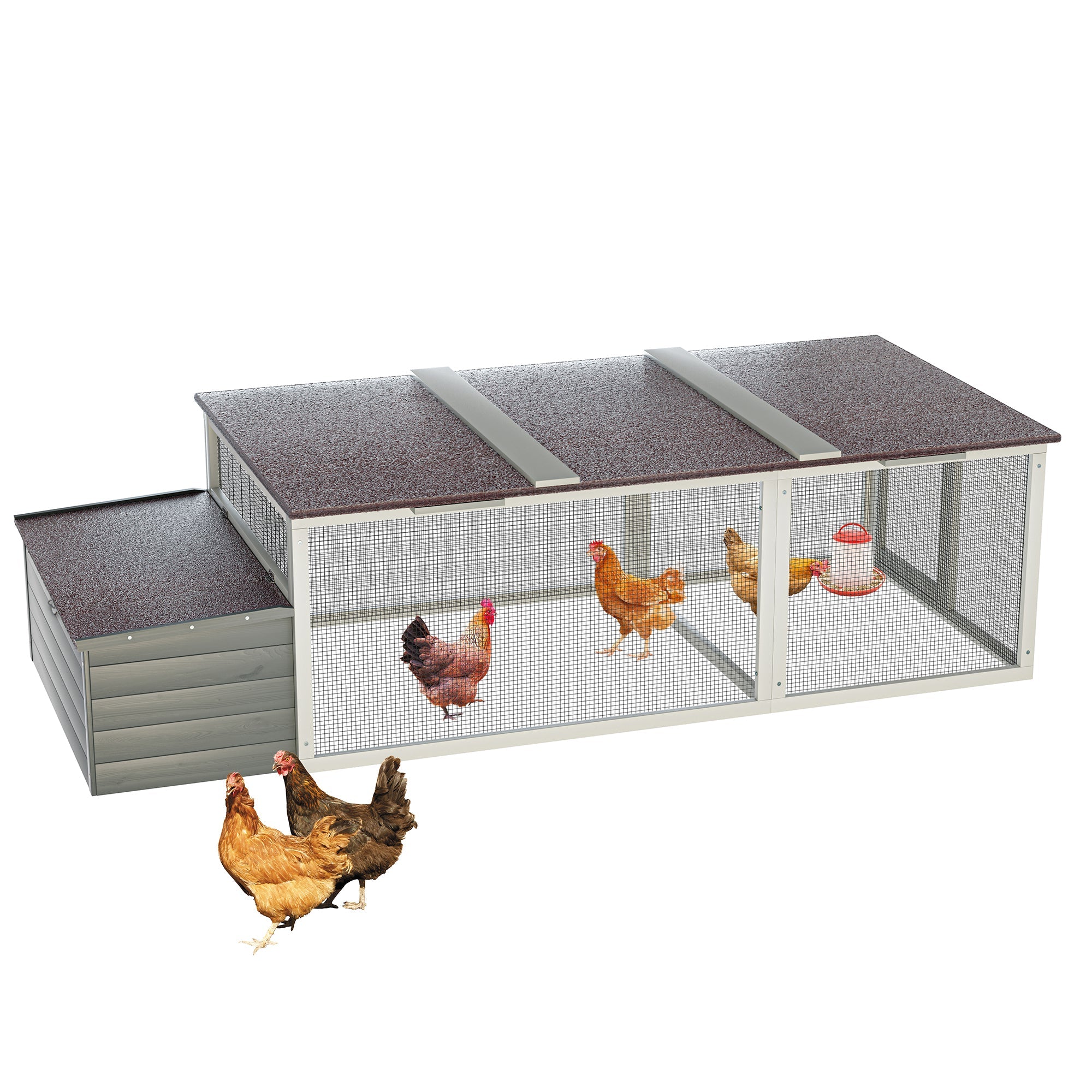 20.93ft² Large Wooden Chicken Coop Outdoor Hen House