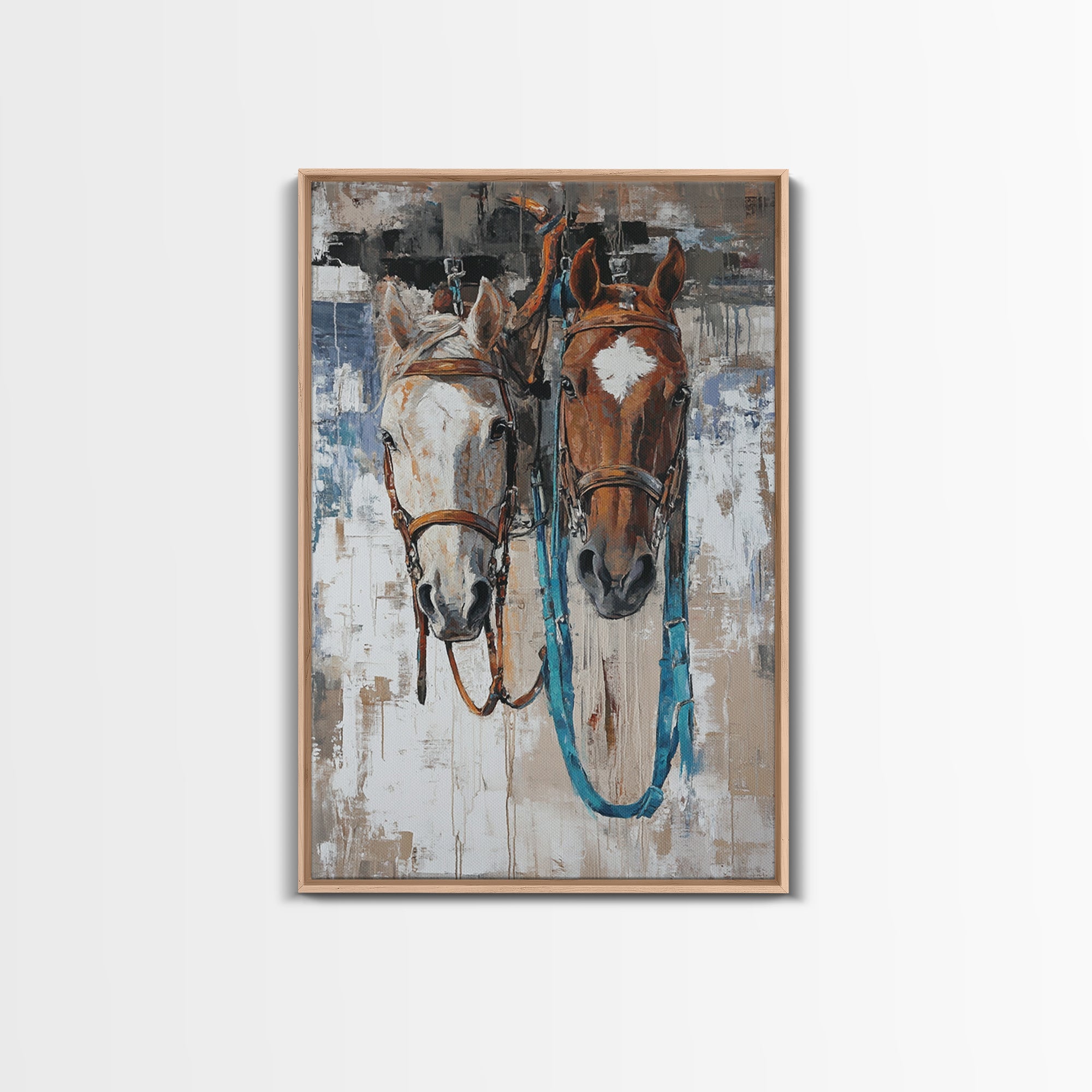 Horse Wall Art, Vintage Horse Art, Rustic Decor, Framed Canvas Print, Farmhouse Art, Moody Art, Equestrian Aesthetic, Above Bed Wall Art, Gift Idea