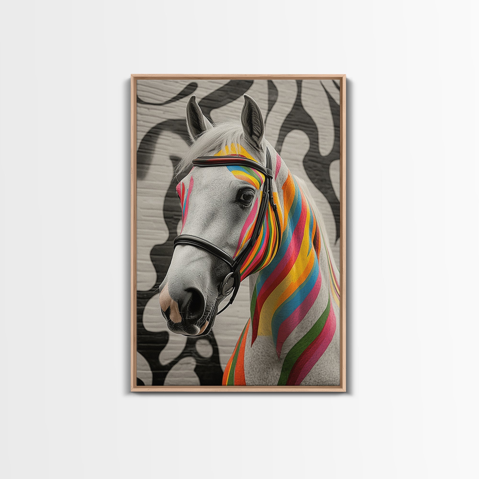Painted Horse, Graffiti Wall Art, Colorful Horse Art, Whimsical Art, Boho Art, Southwest Wall Art, Canvas Print, Gift Idea