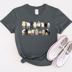 Sheep Lovers Farm Animal Illustration Breeds Artwork Series Collection Graphic Tee