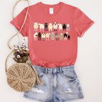 Sheep Lovers Farm Animal Illustration Breeds Artwork Series Collection Graphic Tee