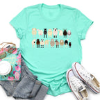 Sheep Lovers Farm Animal Illustration Breeds Artwork Series Collection Graphic Tee