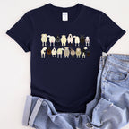 Sheep Lovers Farm Animal Illustration Breeds Artwork Series Collection Graphic Tee