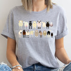 Sheep Lovers Farm Animal Illustration Breeds Artwork Series Collection Graphic Tee