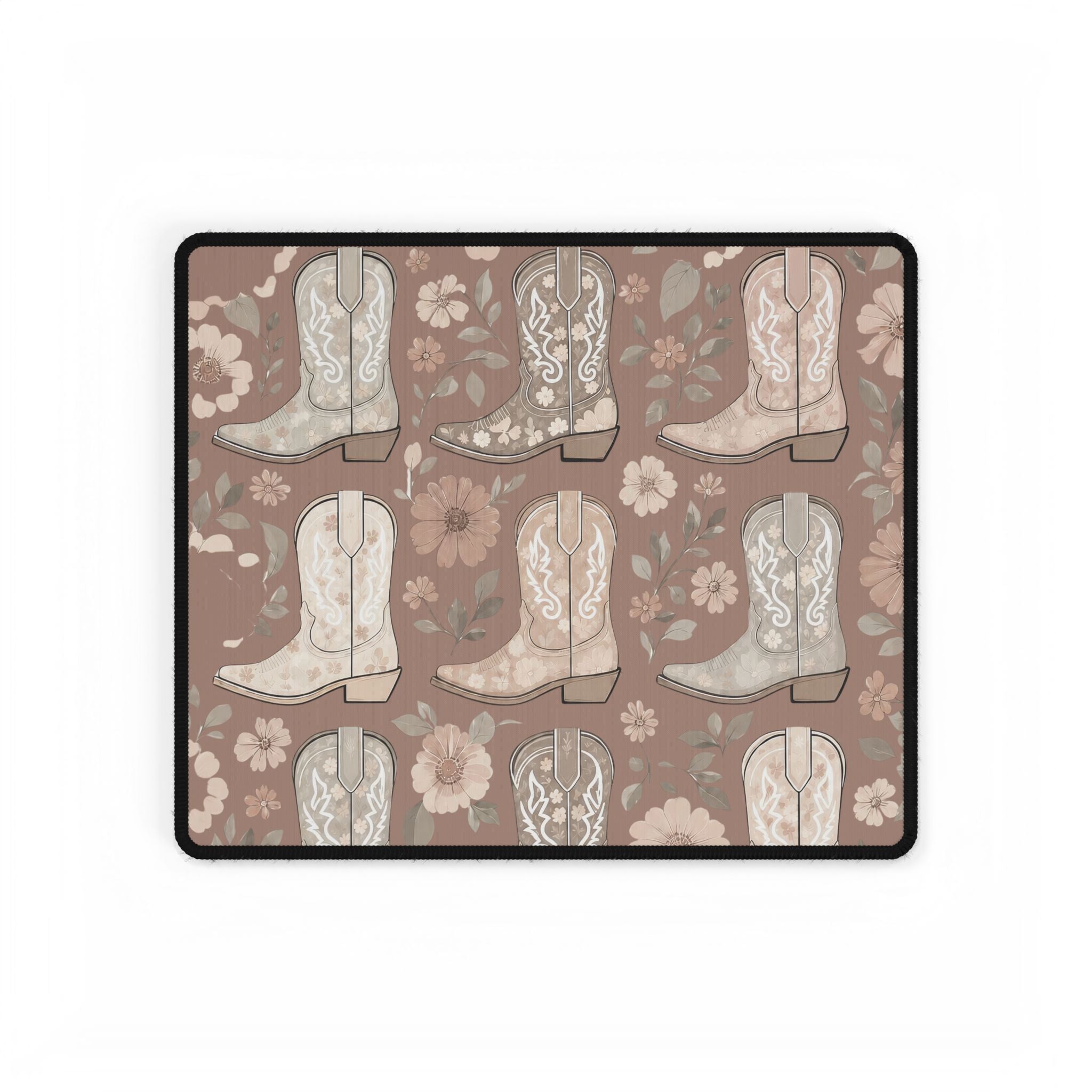Cowgirl Boot Desk Mat | Western Floral Boho Mouse Pad for Country-Chic Workspaces
