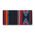 1461-7 Firecracker 36x34 New Zealand Wool Saddle Blanket BLACK TURQ ORANGE