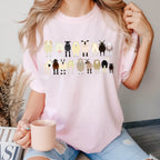 Sheep Lovers Farm Animal Illustration And Breeds Portrait Gallery Comfort Colors Tee
