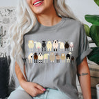 Sheep Lovers Farm Animal Illustration And Breeds Portrait Gallery Comfort Colors Tee