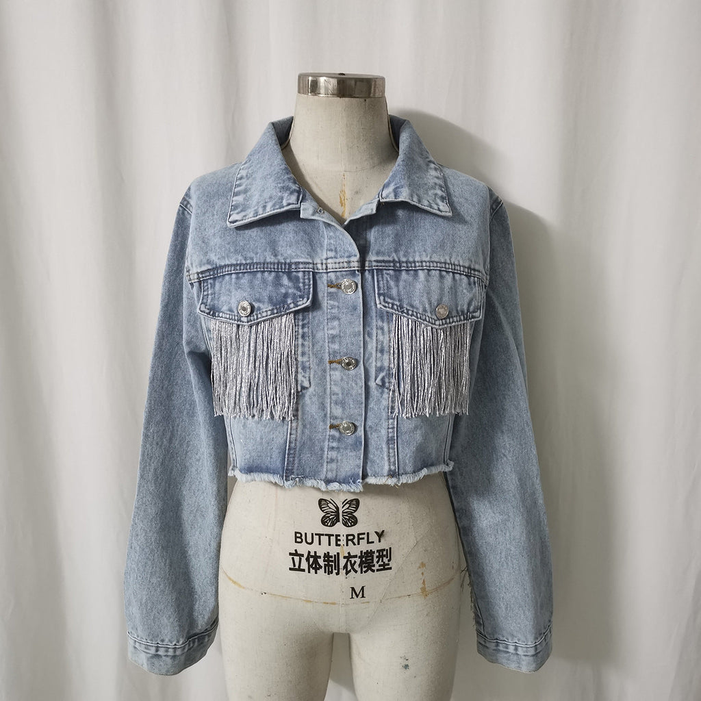 Denim Jacket Women Tassel Stitching Do the Old Cowboy Jacket Women
