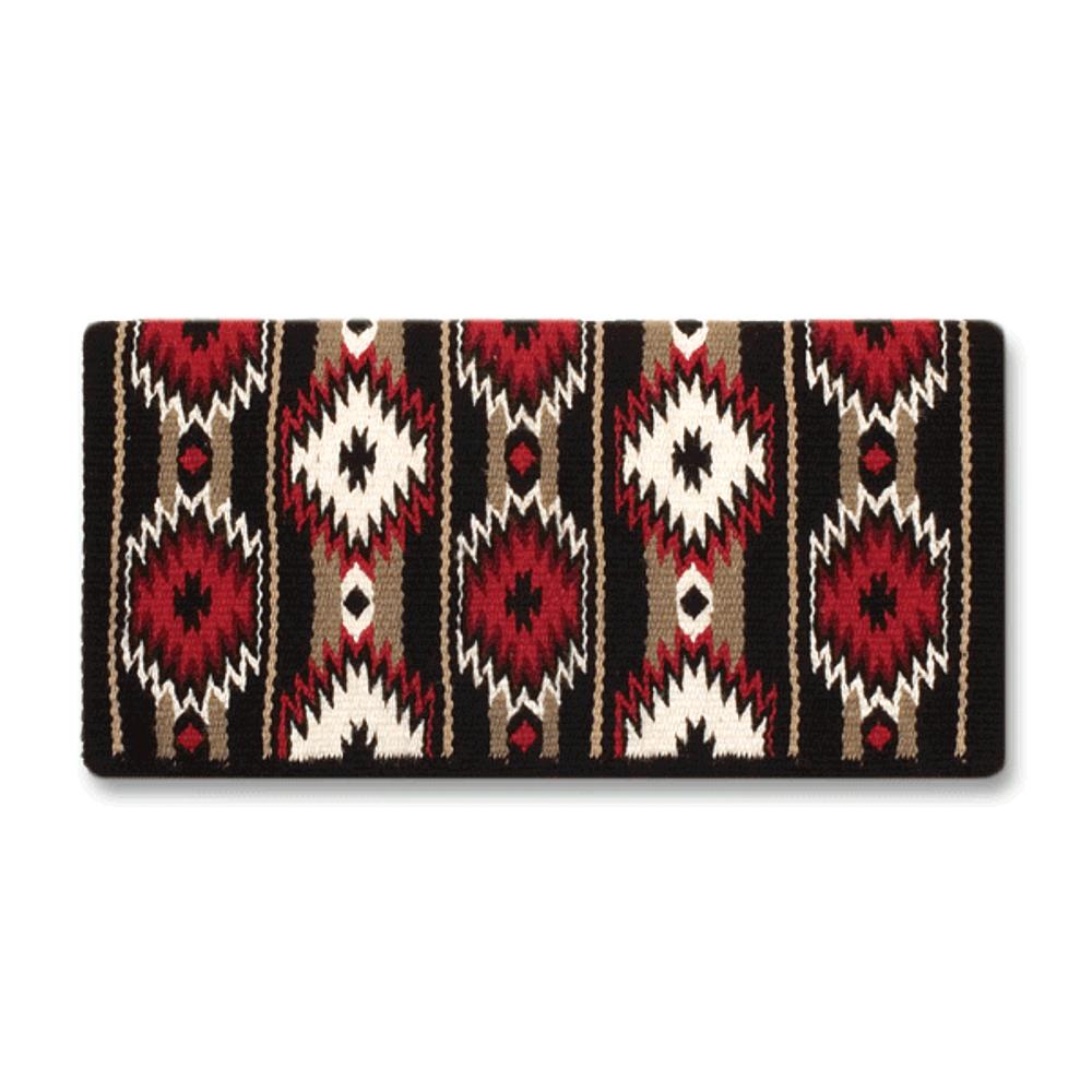 1463-13 Two X Two 38x34 New Zealand Wool Saddle Blanket RED TAN CREAM