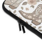 Neutral Cowboy Boot Laptop Sleeve | Tan Western Floral Tech Cover