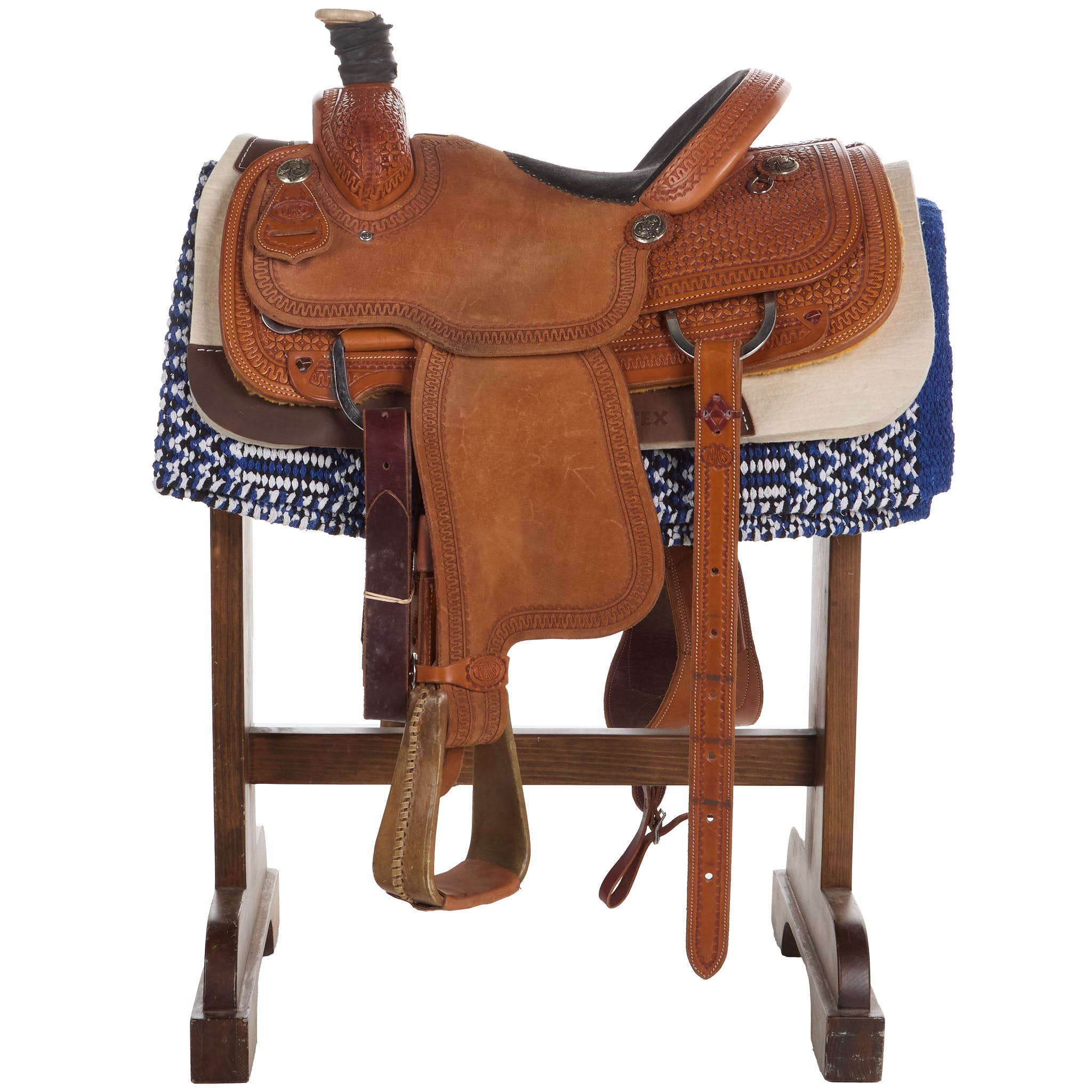 1340-4 Double Weave 32x64 Acrylic Blend Saddle Blanket Royal Blue