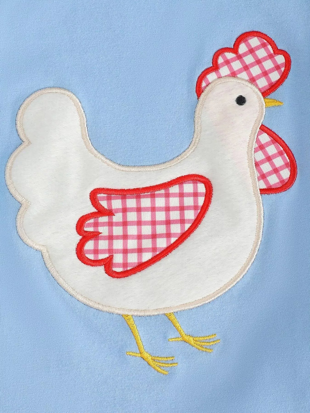 Children's Chicken T-shirt and Gingham Shorts Set
