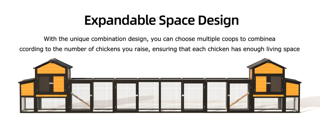 119.5" Outdoor Wooden Chicken Coop with Run
