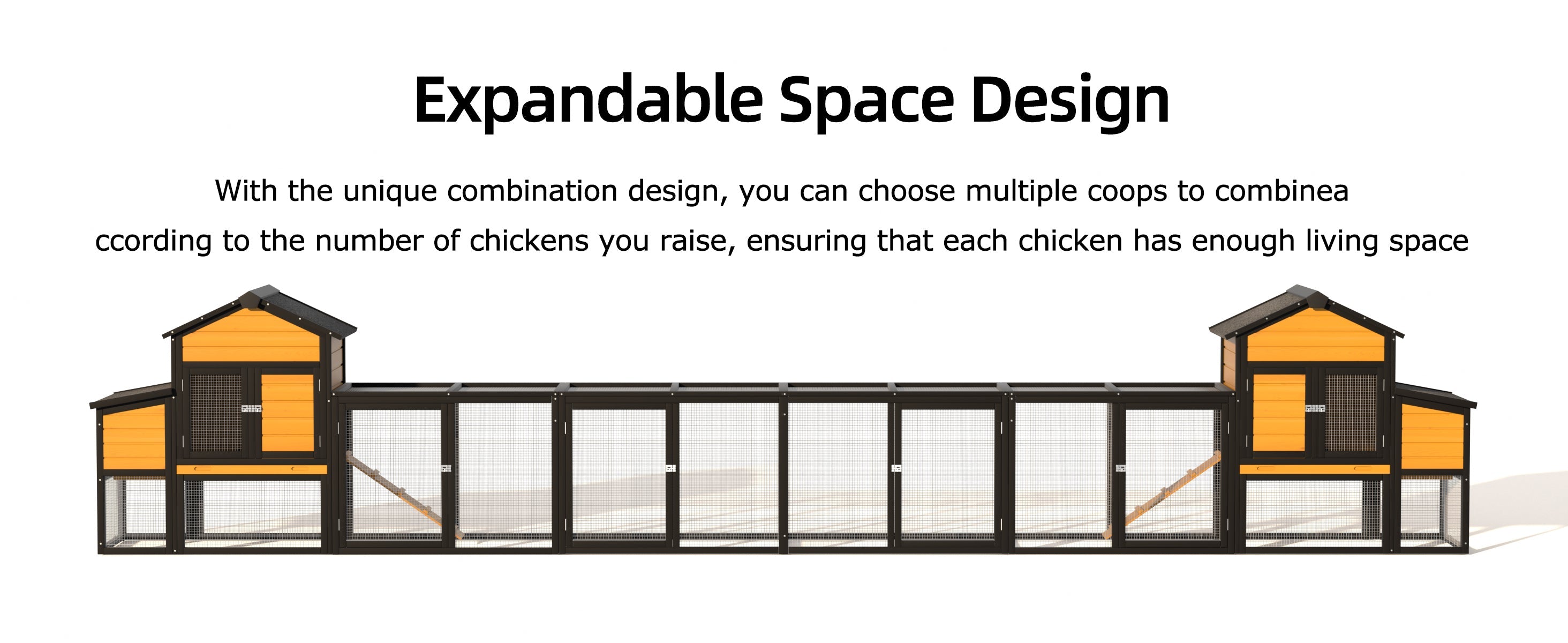119.5" Outdoor Wooden Chicken Coop with Run