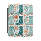 Turquoise Cowboy Boots Kindle Paperwhite Case | Coastal Western E-Reader Cover