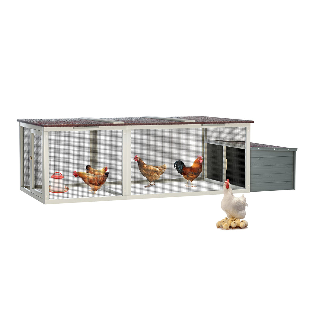 20.93ft² Large Wooden Chicken Coop Outdoor Hen House