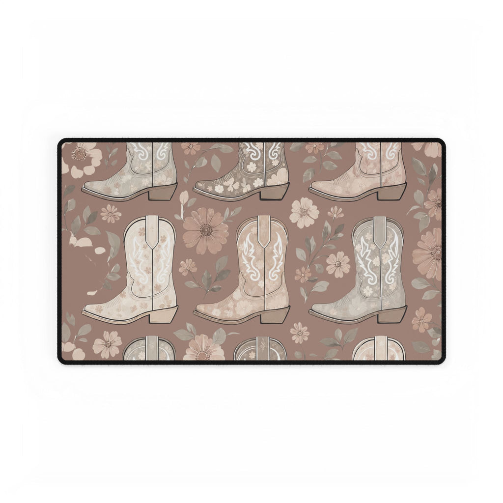 Cowgirl Boot Desk Mat | Western Floral Boho Mouse Pad for Country-Chic Workspaces