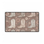 Cowgirl Boot Desk Mat | Western Floral Boho Mouse Pad for Country-Chic Workspaces