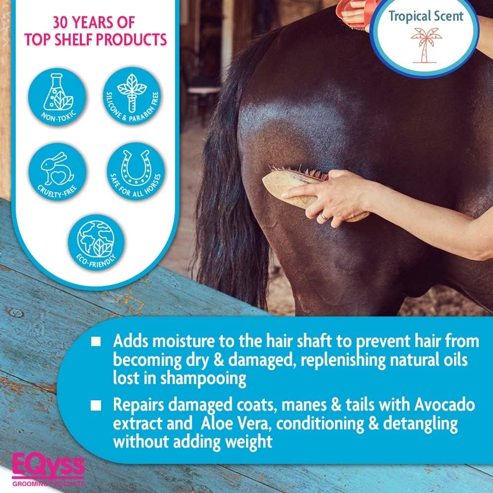 EQyss Avocado Mist Conditioner Spray 32oz. Horse Detangler Shine Reduce Breakage