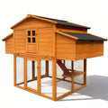 Chicken House for Outdoor with Two Nesting Boxes, Leakproof Pull-On Tray, and UV-Resistant Roof Panel