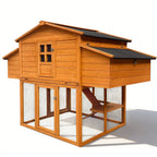 Chicken House for Outdoor with Two Nesting Boxes, Leakproof Pull-On Tray, and UV-Resistant Roof Panel