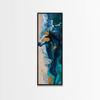 Horse by the Ocean Horse Wall Art Framed Canvas Print Coastal Landscape Art Nautical Decor Rustic Wall Art Moody Art