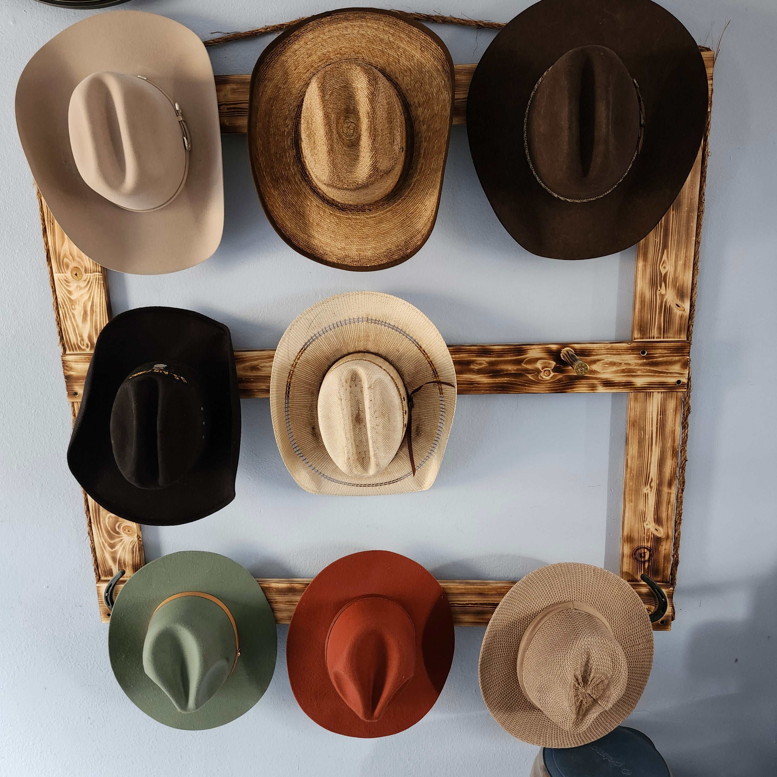 The 9-Hatter Flat: Professional Cowboy Hat Wall Display