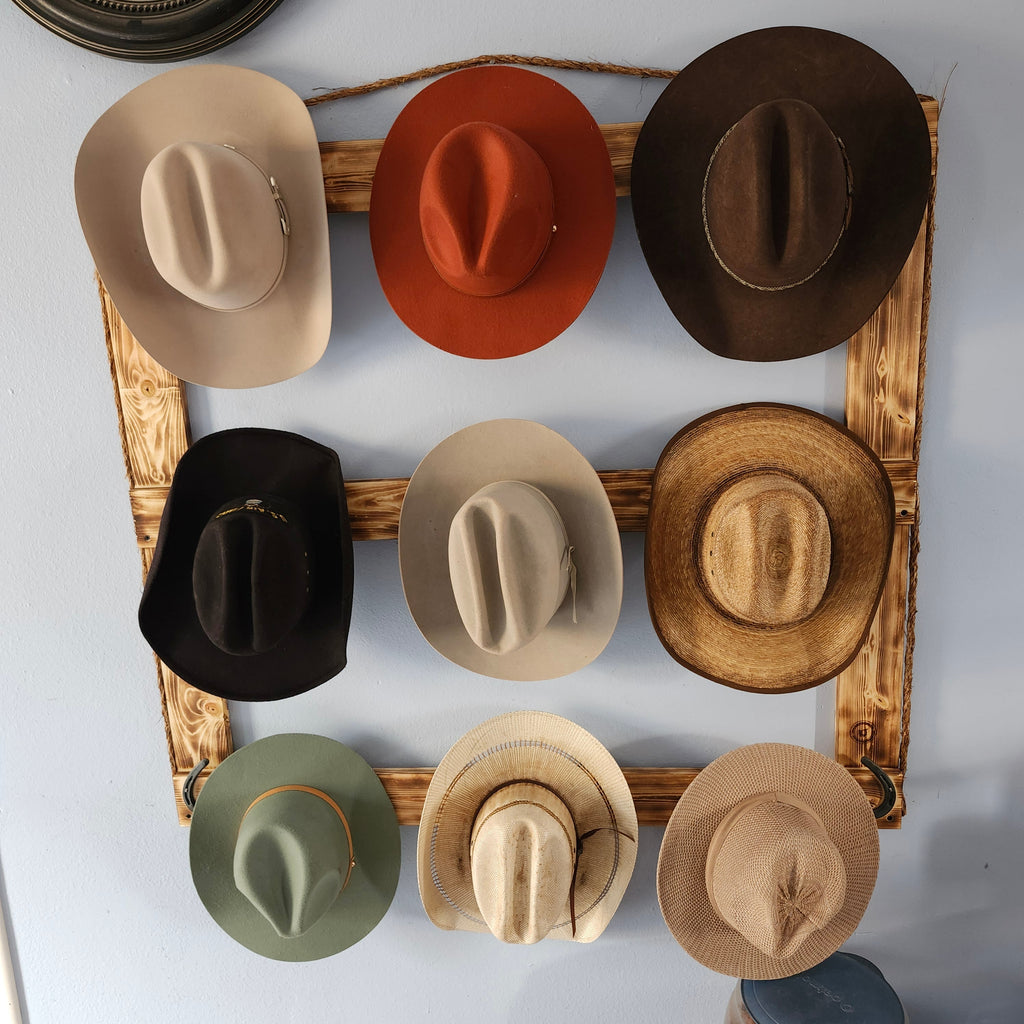 The 9-Hatter Flat: Professional Cowboy Hat Wall Display