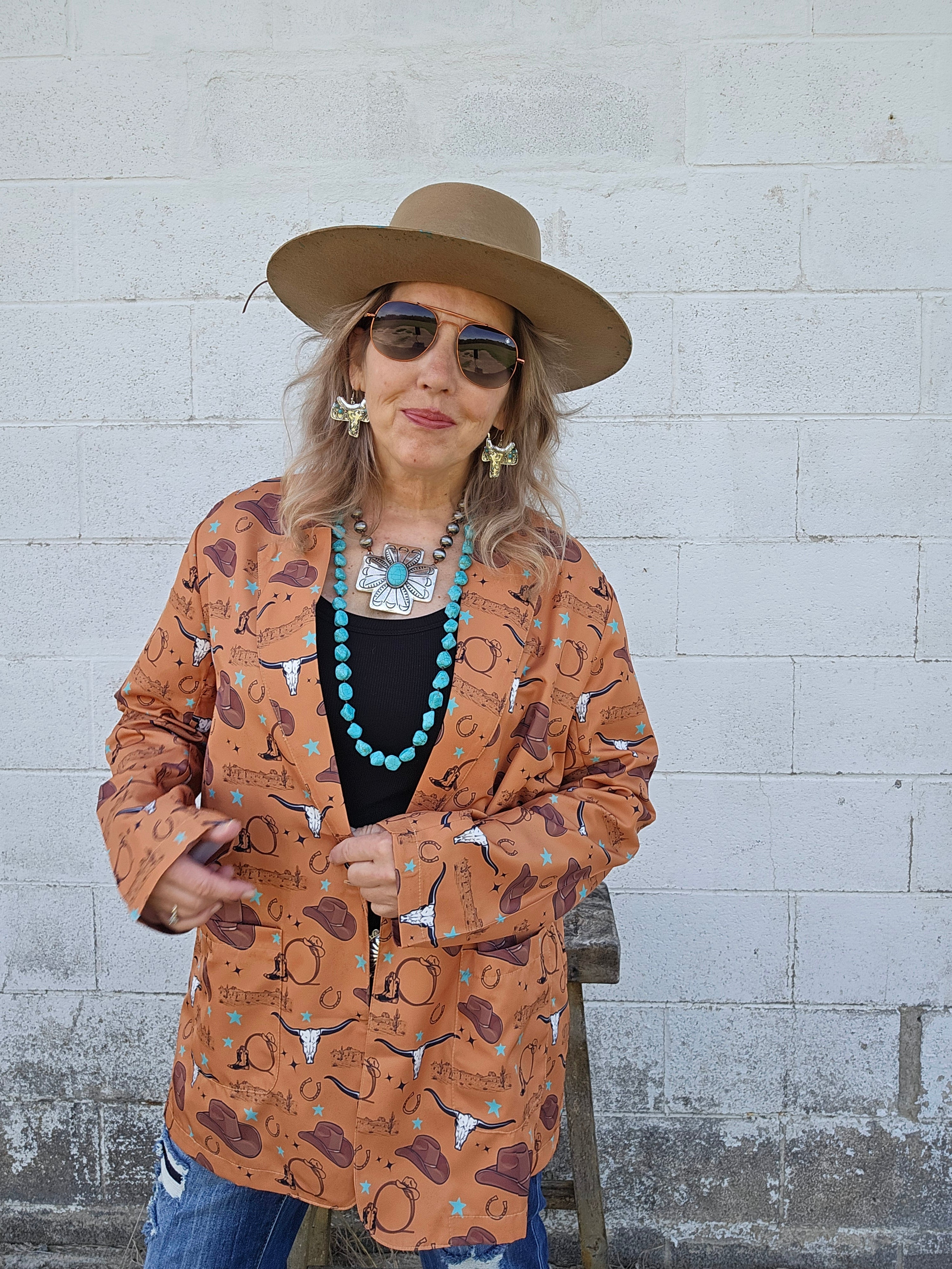Baha Ranch Cowboy Things Womens Western Blazer