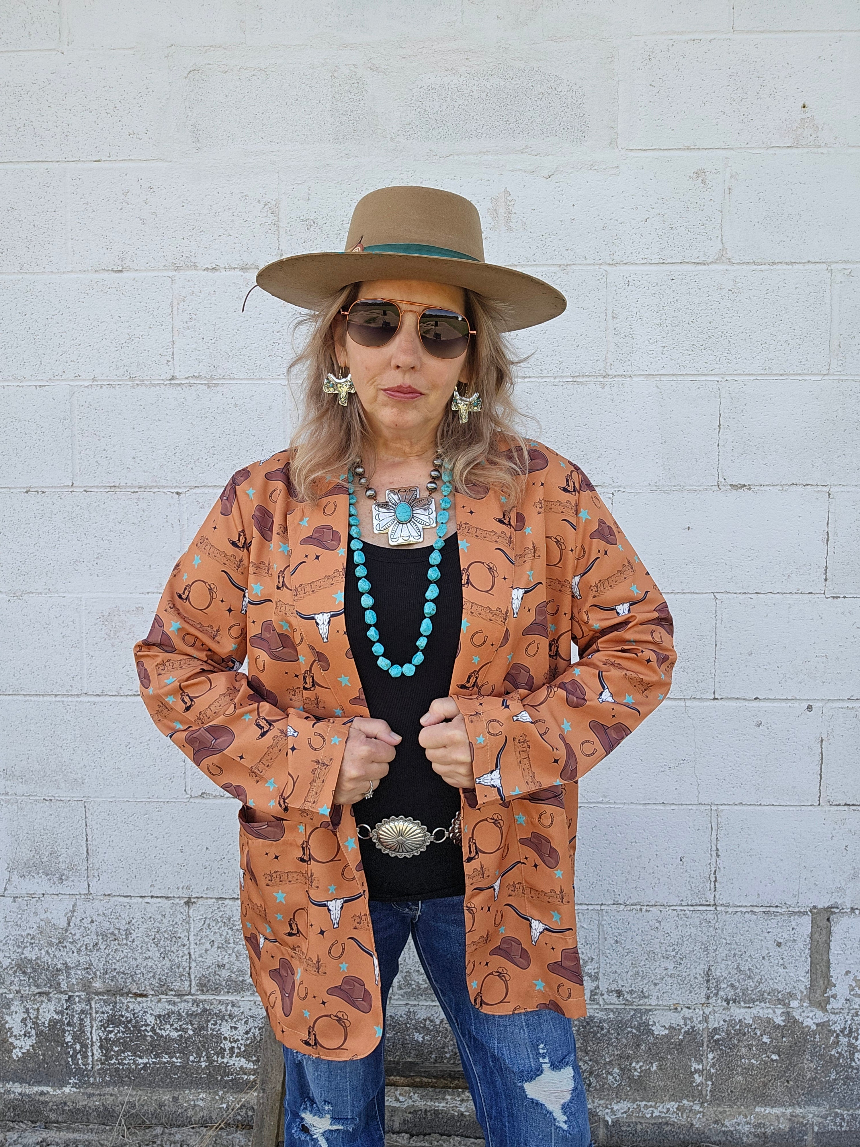 Baha Ranch Cowboy Things Womens Western Blazer