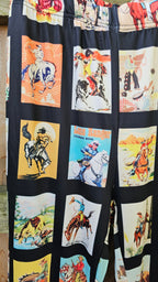 Baha Ranch Vintage Cowboy Collage Western Flare Pants