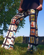 Baha Ranch Vintage Cowboy Collage Western Flare Pants