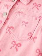 Pink Fall Girls Denim Jacket