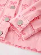 Pink Fall Girls Denim Jacket