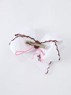 Western Horse Embroidery Ruffle Edge Girls Hairpin 4 Inch