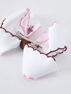 Western Horse Embroidery Ruffle Edge Girls Hairpin 4 Inch