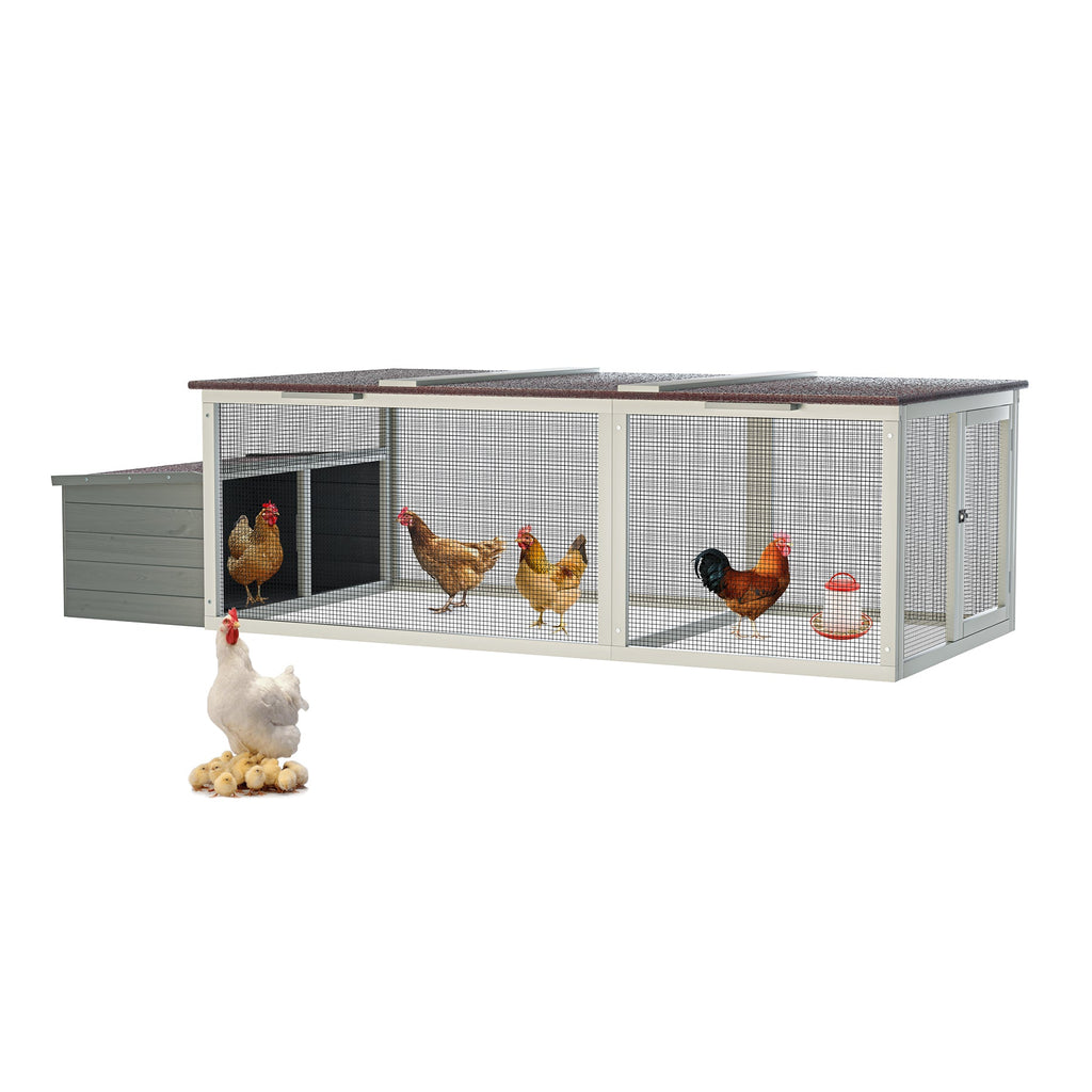 20.93ft² Large Wooden Chicken Coop Outdoor Hen House