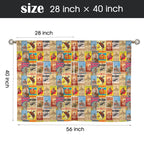 Baha Ranch Vintage Rodeo Window Curtain 28"x40" (2-Piece) Made in America