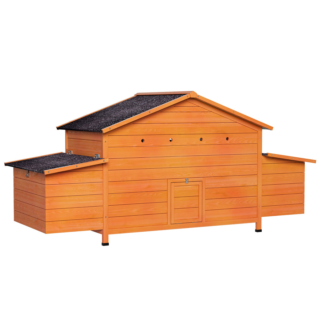 70" Large Wooden Chicken Coop with 2 Nesting Boxes