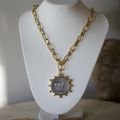 Heritage Horse Coin Necklace  18k Gold Non Tarnish Equestrian Coin